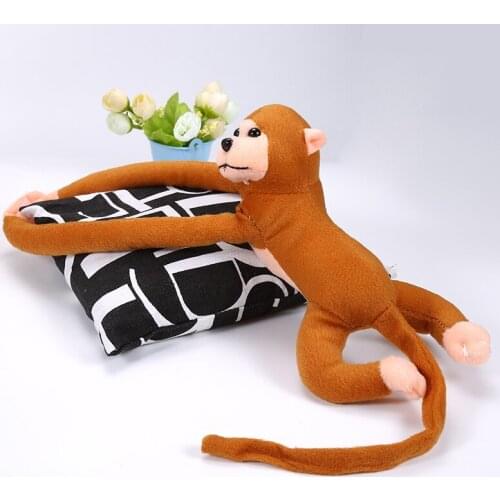 60cm Hanging Long Arm Monkey Soft Plush Stuffed Doll Toy Baby Cute Doll Monkey Kids Gift Toy Home Decoration Dark Brown Newest