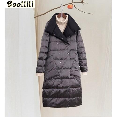 Boollili 90% White Duck Down Jacket Women Clothes 2020 Winter Coat Women Vintage Plaid Korean Puffer Jacke Warm Parka