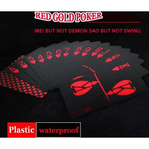 Black Gilded Playing Card Personality Waterproof Magic Plastic Playing Card Flower Cut Adult Family Party Entertainment Toys