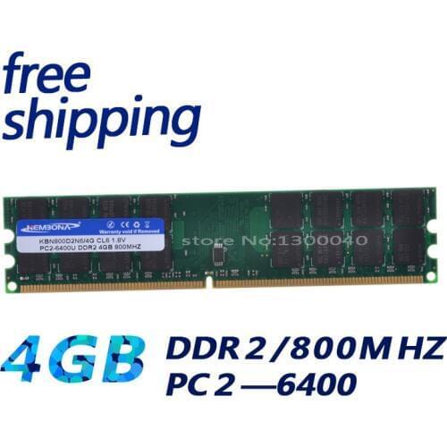 KEMBONA best quality pc desktop ddr2 4gb 800mhz pc6400 32chips/16chips high density only work for A-M-D motherboard