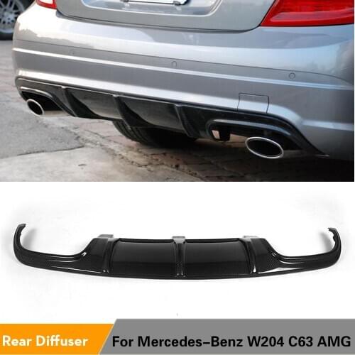 Carbon Fiber Rear Bumper Diffuser Lip For Mercedes-Benz C Class W204 C63 AMG 2009 - 2011 Car Styling