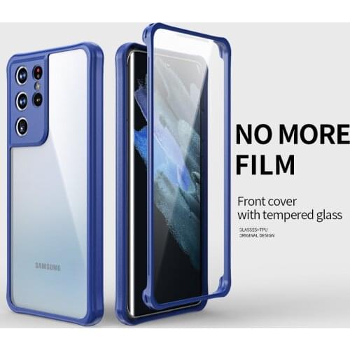 Double-Sided Tempered Glass Case For amsung Galaxy S21 Ultra s21 schockproof Adsorption phone Cover for samsung s21 plus s 21