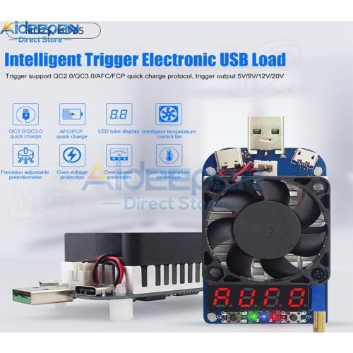 HD25 HD35 25W 35W Trigger QC2.0 QC3.0 Electronic USB Load Resistor Discharge Battery Test Adjustable Current Voltage LED Display