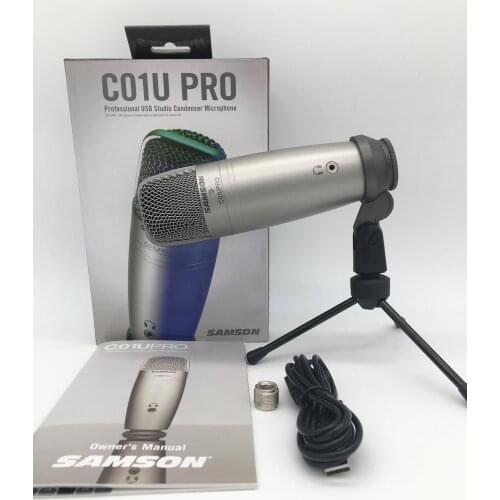 Samson C01u Pro Usb Studio Microphone Hypercardiod Real-time Monitoring Large Diaphragm Condenser Microphone Plug & Play