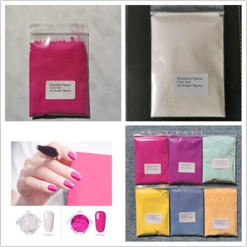 Red photochromic pigments sunlight sensitive paints color changed when exposed to uv light