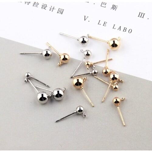 Round Belt Hanging Earrings Pins Hook Block Ear Setting Handmade DIY Jewelry Making Findings Accessories Material 20pcs