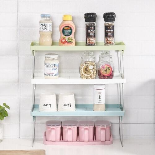 A2705 Kitchen Shelf Seasoning Storage Rack Landing Plastic Spice Rack Seasoning Shelf organizer kitchen storage