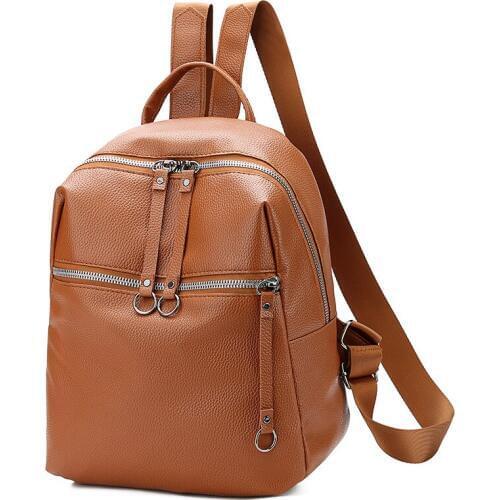 Fashion Womens PU Leather Backpack Large-capacity Youth Leather Backpacks For Teenage Girls Female School Shoulder Bag Backpack