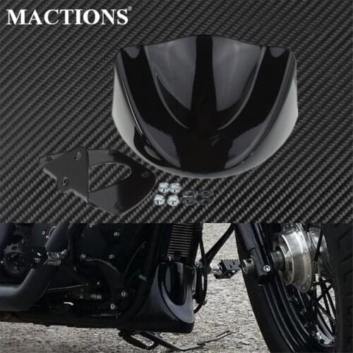 Motorcycle Lower Front Chin Spoiler Air Dam Fairing Cover Mudguard Gloss Black For Harley Dyna Fat Boy StreetBob Low Rider 06-Up