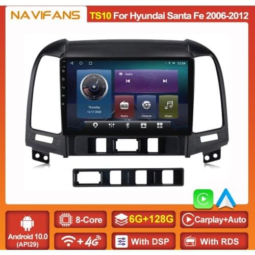 New Android 11 DSP Car Radio Multimidia DVD Player For Hyundai Santa Fe 2 2006 2007 2008 2009 2010 2011 2012 2din Navigation GPS