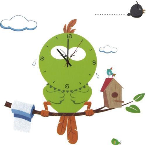 Novelty Mascot Owl Wall Clock DIY 3D Wall Stickers 2019 New Arrivals Children Gifts Needles Home Decor Relogio De Parede