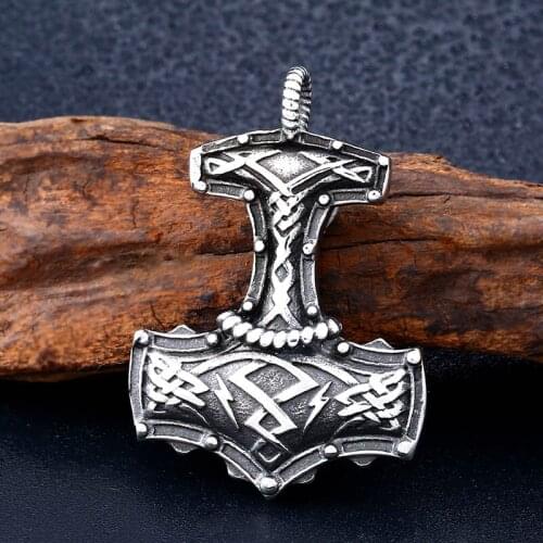 Punk 316L stainless steel necklace Norse Vikings Pendant Amulet Jewelry for man gift