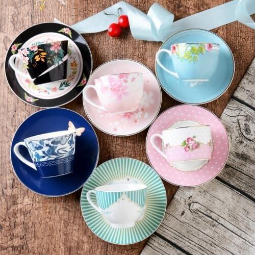 Afternoon tea cup European court coffee cups and saucers spoon set
