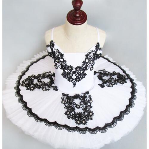 Professional Ballet Tutu Skirt Adult Female Costumes Children Strap Fluffy Skirt Black and White Little Swan Show Skirt