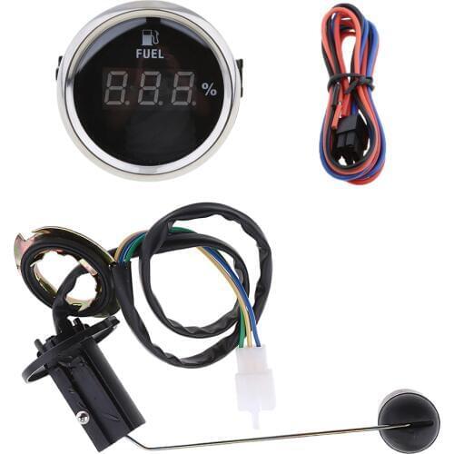 Adjustable Fuel Level Sender Sending Unit + 2inch Fuel Level Gauge Meter Digital LED light dispalay