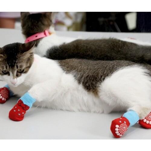 Cute Indoor Antiskid Paws Bottom Dogsss Cat Shoe Socks Pet Dogsss Socks Cotton knitting Warm Socks With Non-slip Rubber