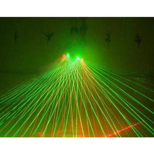 Glow Party Led Green Palm Light Hand Laser Gloves With 5 Pcs Lasers 3 Pcs Green + 2 Pcs Red Gloves Stage Show Dance