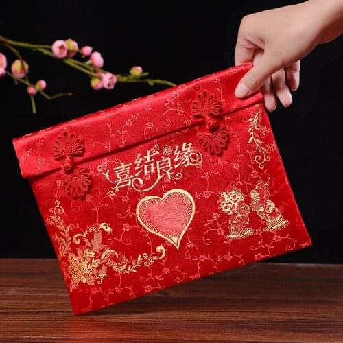 Chinese style ten thousand yuan cloth art red envelope wedding brocade change bag tassel creative red envelope supplies