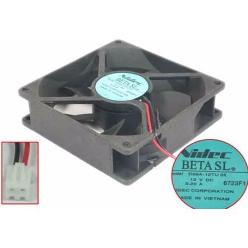 Nidec D09A-12TU 03 Server Cooling Fan DC 12V 0.20A 90x90x25mm 2-wire