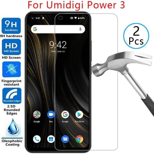 Tempered glass screen protector for umidigi power 3 case cover on umi digi power3 6.53 protective phone coque bag umidigipower3