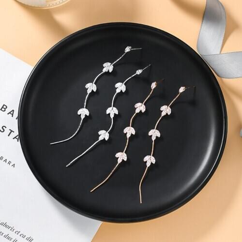 2021 New Arrival Trendy Unusual Earrings Leaf-Shaped Long Tassel Beautiful High Quality Earrings For Women Fashion Jewelry