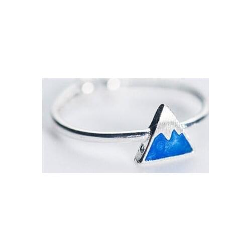 Punk Blue Triangle Rings For Women Girls Fashion Irregular Finger Rings Gift 2021 Female Jewelry Party