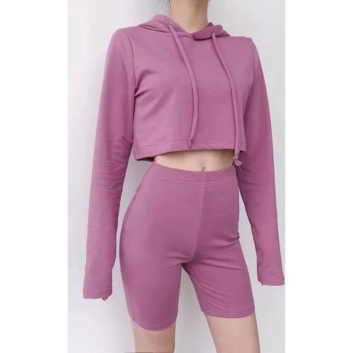 Womens two piece sets 2019 Sports five pants + hooded sweater casual suit ropa de mujer long sleeve shirt women F1907