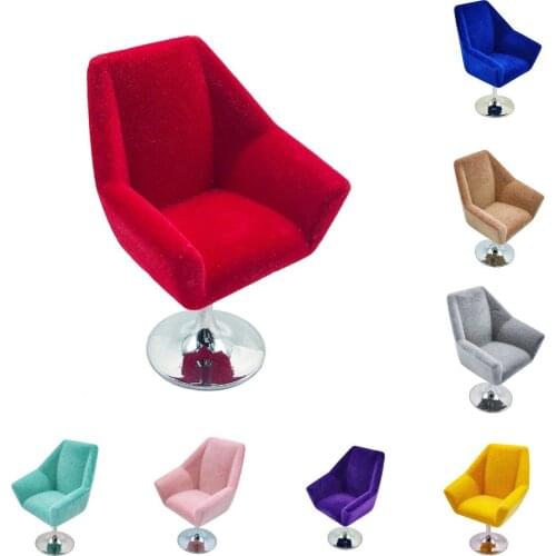 1/12 Dollhouse Miniature Flocking Sofa Armchair Mini Flocking Sofa Chair Doll House Accessories For Dollhouse Decals New