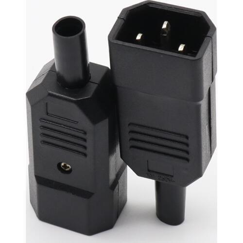 10 pcs New Wholesale Price 10A 250V Black IEC C13 Male Plug Rewirable Power Connector 3 pin ac Socket