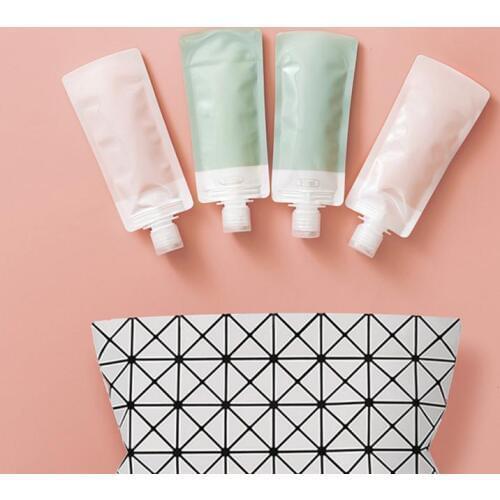 2pcs 90ml Liquid Dispenser Lotion Shampoo Soap Cosmetic Container Storage Bottle Bag Folding Travel Portable Sub-bottling