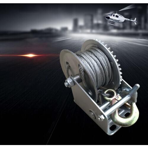 2500lbs Steel Cable Hand Winch Crank Gear Winch Atv Boat Trailer Heavy Duty Manual Winch 8m Cable Solid Wire Rope Hand Tool