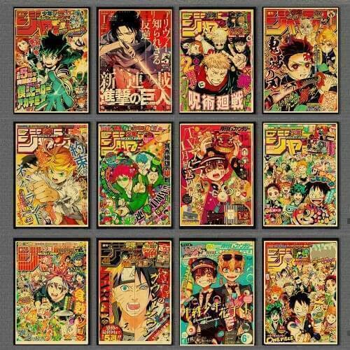 Anime Collection JoJos Bizarre Adventure/Jujutsu Kaisen/DR.STONE Retro Posters Painting Kraft Paper Prints Home Room Decor