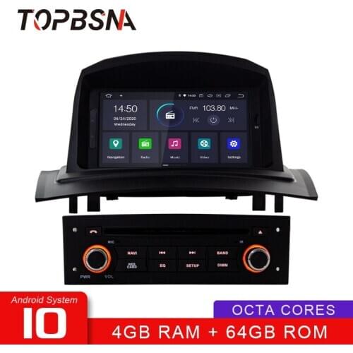 TOPBSNA DSP Android 10 Car Multimedia Player For Renault Megane 2 Fluence 2002-2008 GPS Navigation 1 Din Car Radio Stereo 4G+64G