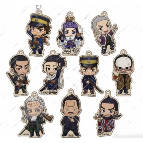 Anime Golden Kamuy Sugimoto Saichi Kochoube Asuko Bags Pendant Keychain Keyring Cosplay Decor Cartoon Collectible Birthday Gifts