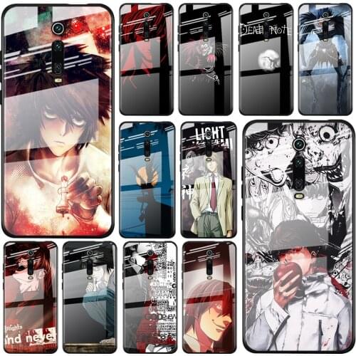 Tempered Glass Cover Anime death note For Xiaomi Redmi K40 K30 K20 9T 9C 9A 9 8A 7 Pro Plus Shockproof Phone Case