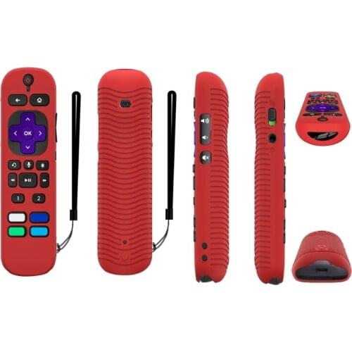 H7JF Remote Case Compatible with Roku Voice Remote Pro Waterproof Silicone Protective Cover TV Video Accessories