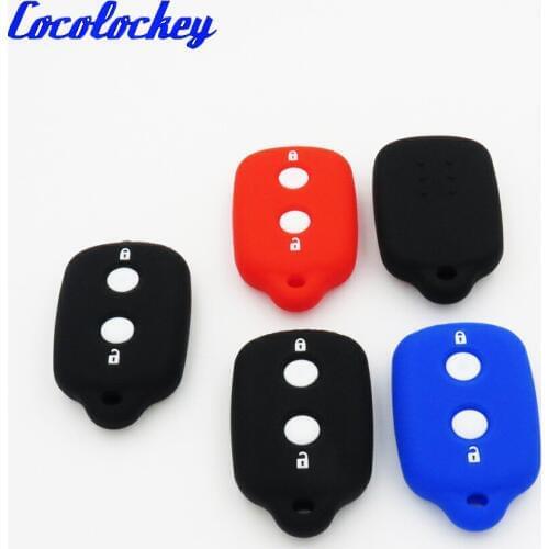 Cocolockey Silicone Key Cover Fob Case Skin Set Jacket Fit for Toyota RAV4 Corolla 1998-1999 2 Button Remote Key Case For Car