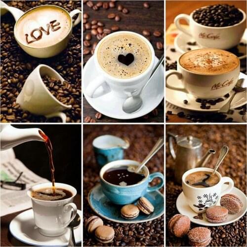 Evershine 5D DIY Diamond Embroidery Full Square Coffee Cup Cross Stitch Diamond Painting Scenery Rhinestones Pictures Home Decor