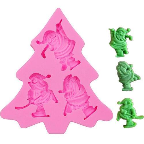 Gadgets Fondant Molds Santa Claus Silicone Flexible Push Mold Dollhouse Fondant Gumpaste Scrapbooking Mold Mini Resin Mold