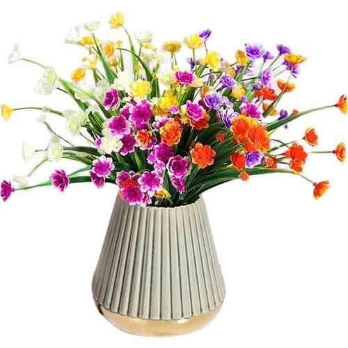 Artificial Flowers Fragrant Jasmine Fake Flower 7-Pcs Simulation Wedding Bouquet Home Display Office Decoration Flower Decor