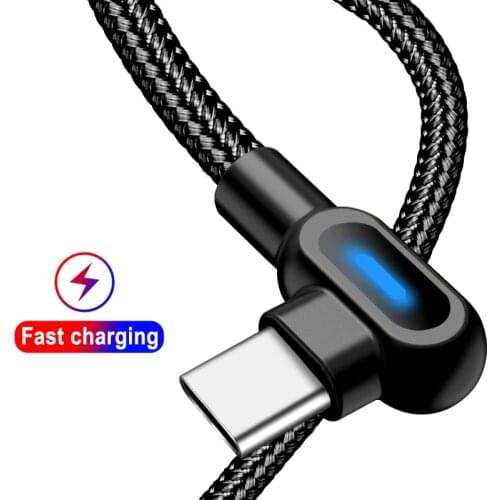 1/2m USB Type C Cable 90 Degree Usb C Cable Type-c Data Cord Charger For Samsung S8 S9 Note 9 Xiaomi Redmi Huawei Wire Cord