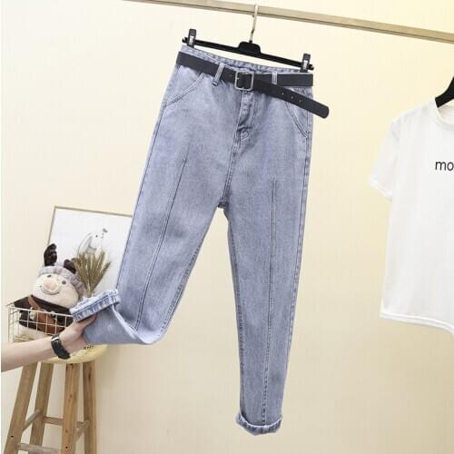 Korean High Waist Jeans Women Harem Pants Loose Casual Plus Size High Street Denim Trousers Pantalon Femme Vintage Straight XXL