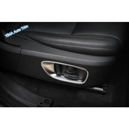 Lapetus Auto Styling Side Seat Backrest Memory Adjustment Button Ring Cover Trim 2 Pcs Fit For Jaguar XF 2016 2017 2018 2019 ABS