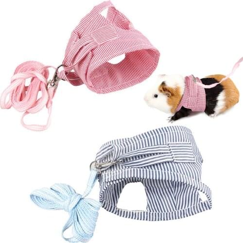 Small Animal Harness Adjustable Rabbit Leash Lead Vest Small Animals Cotton Collars Cat Hamster Harnesses Harness Leash For Pet
