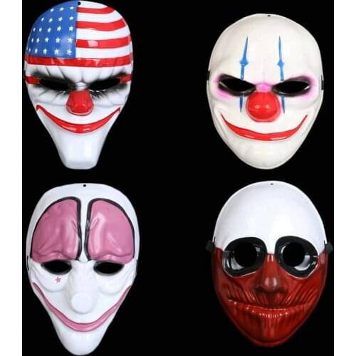 Halloween US Flag Clown Masks Masquerade Party Scary Clowns Carnival Mask Payday 2 Horrible Funny Pay Day Mask Prop Supplies