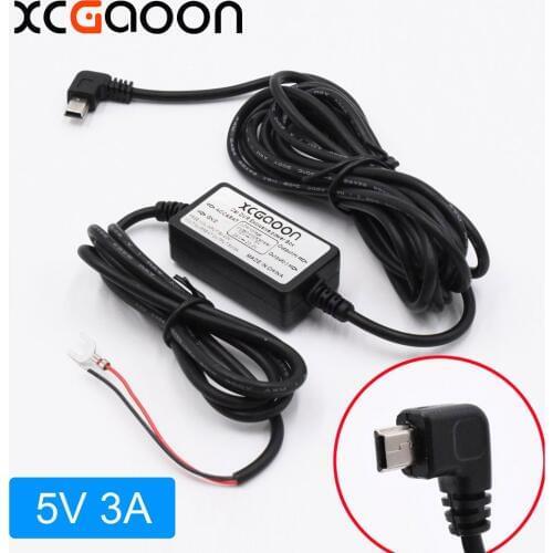 XCGaoon Curved mini USB Car Charger DC Converter Module 12V 24V To 5V 3A High Quality Low Voltage Protection, Cable 3.1m 10.1ft