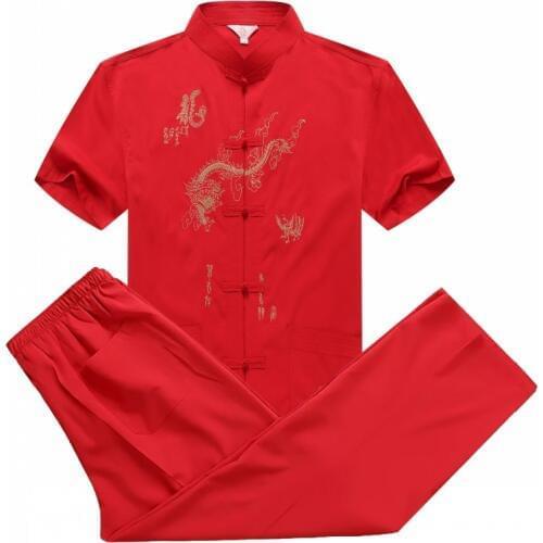 Mens summer Gray Kung Fu Suit New Chinese Style Wu Shu Skirt&Trousers Cotton Sets Hot Sale Tai Chi Clothing china tang M-3XL