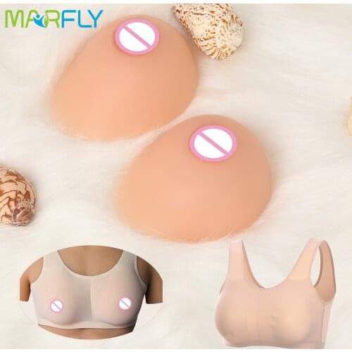 False Shemale Breast Fake Chest Tits Silicone Artificial Breast DragQueen Shemale Transgender Postoperative Crossdresser Bra Set