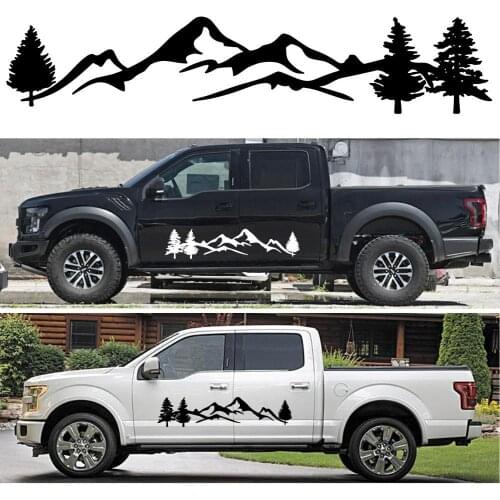 2PCS Car Decals Tree Mountain Car Decor PET Forest Sticker 150*30CM Auto Decal For SUV RV Offroad Car Styling Automobile Parts