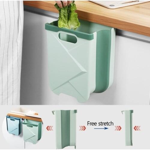 Wall-Mounted Folding Trash Can Garbage Can Home Office Storage Large-Capacity Organizer Kitchen Cabinet Storage Trash Bin
